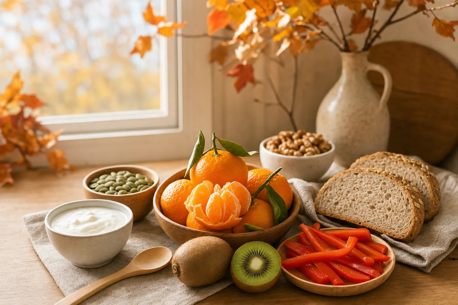 Sonbaharda Bağışıklık Desteği İçin C Vitamini ve Çinko: Besinlerle Pratik Günlük Plan